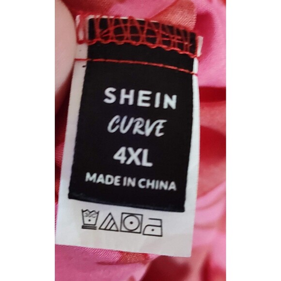 Shein Curve Red & Pink Assymetrical Skirt - size 4XL - Picture 2 of 2